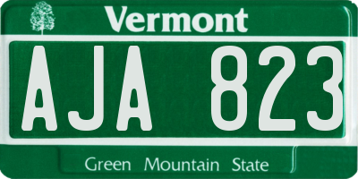 VT license plate AJA823