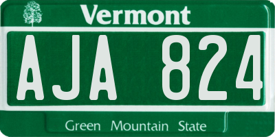 VT license plate AJA824
