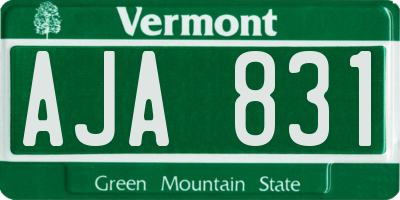 VT license plate AJA831