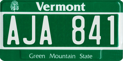 VT license plate AJA841