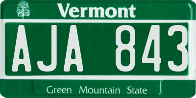 VT license plate AJA843