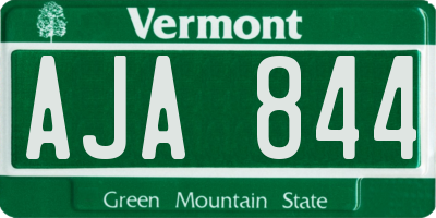 VT license plate AJA844