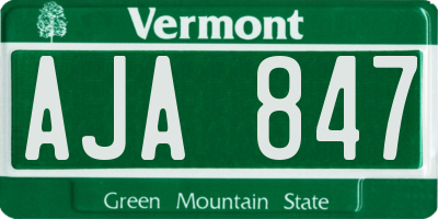 VT license plate AJA847