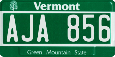 VT license plate AJA856