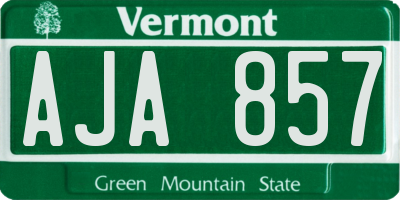 VT license plate AJA857