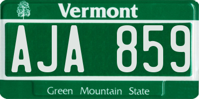 VT license plate AJA859