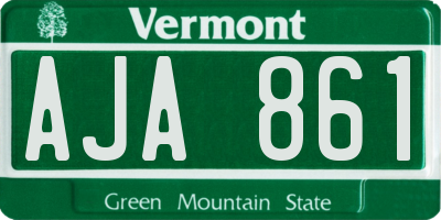 VT license plate AJA861