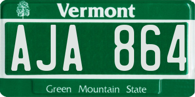 VT license plate AJA864
