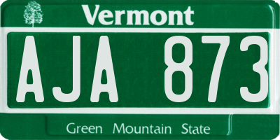 VT license plate AJA873