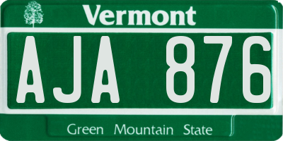 VT license plate AJA876