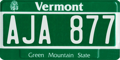 VT license plate AJA877