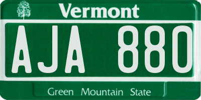 VT license plate AJA880
