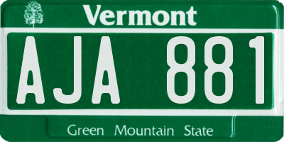 VT license plate AJA881