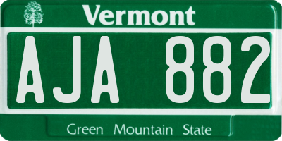 VT license plate AJA882