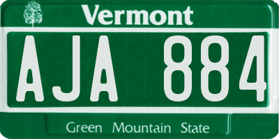 VT license plate AJA884