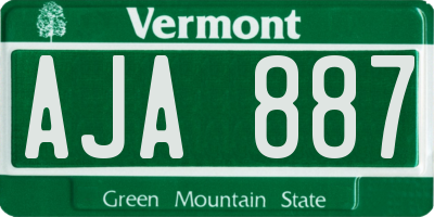 VT license plate AJA887