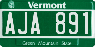 VT license plate AJA891