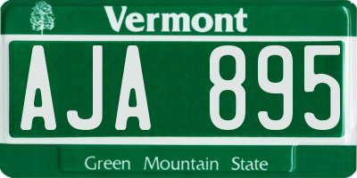 VT license plate AJA895