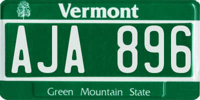 VT license plate AJA896
