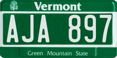 VT license plate AJA897