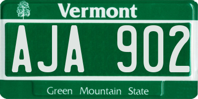 VT license plate AJA902