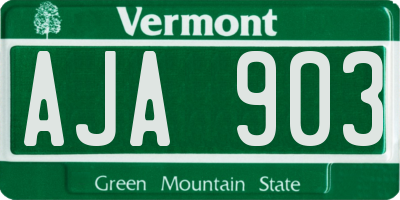 VT license plate AJA903