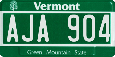 VT license plate AJA904