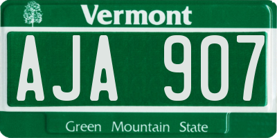 VT license plate AJA907