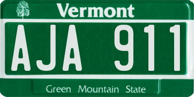 VT license plate AJA911
