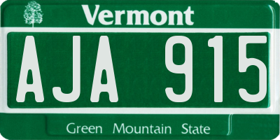 VT license plate AJA915