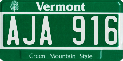 VT license plate AJA916