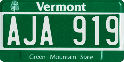 VT license plate AJA919