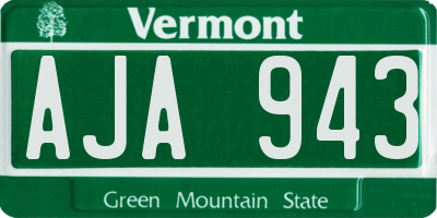 VT license plate AJA943