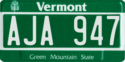 VT license plate AJA947