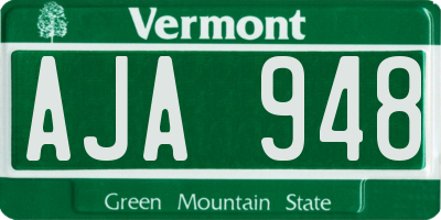 VT license plate AJA948