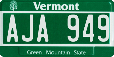 VT license plate AJA949