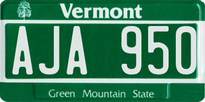 VT license plate AJA950