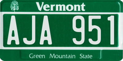 VT license plate AJA951