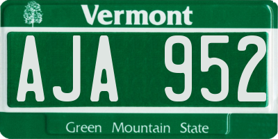 VT license plate AJA952