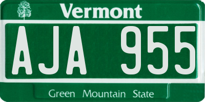 VT license plate AJA955