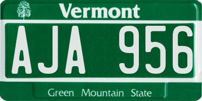 VT license plate AJA956