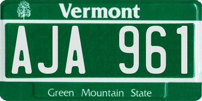 VT license plate AJA961