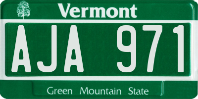 VT license plate AJA971