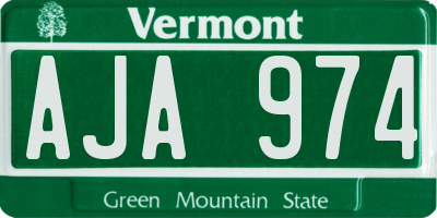 VT license plate AJA974