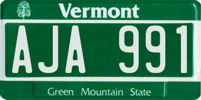 VT license plate AJA991