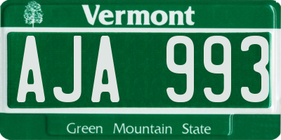 VT license plate AJA993