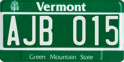 VT license plate AJB015