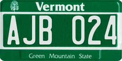VT license plate AJB024