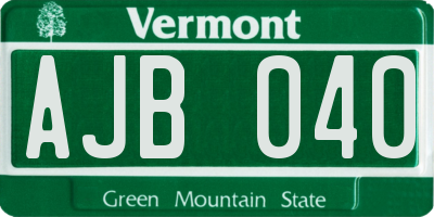 VT license plate AJB040