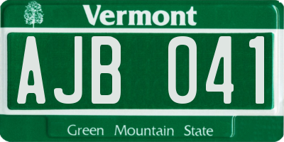 VT license plate AJB041